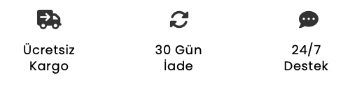 Icon set showcasing free shipping, 30-day return policy, and 24/7 customer support services.